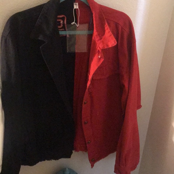 Embroidered Split distressed LF denim jacket - Picture 2 of 6